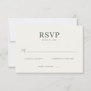 Cartão de RSVP Bege Elegante