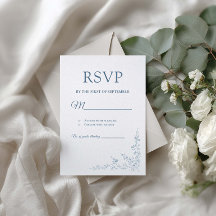 Cartão de RSVP Botânico Blue Garden