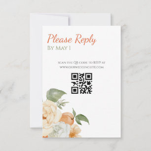 Cartão de RSVP Botânico de Casamento com Pomar de
