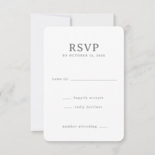 Cartão de RSVP Branco Elegante