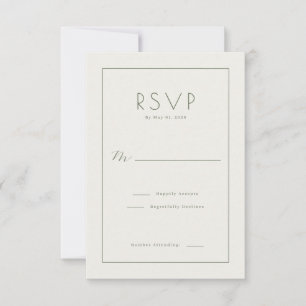 Cartão de RSVP Branco Elegante