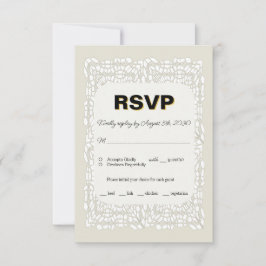 Cartão de RSVP branco elegante personalizado para 