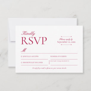 Cartão de RSVP Burgundy Clássico