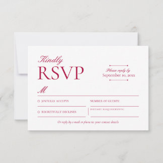 Cartão de RSVP Burgundy Clássico