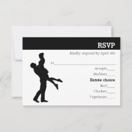 Cartão de RSVP - Casal Silhueta Moderna