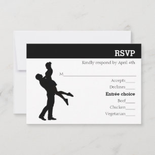 Cartão de RSVP - Casal Silhueta Moderna