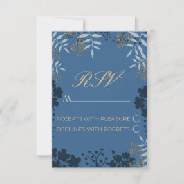 Cartão de RSVP Casamento Folhas Elegantes