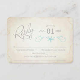 Cartão de RSVP, Casamento na Praia Starfish