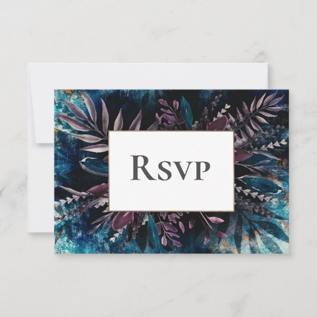 Cartão de RSVP Casamento Sombrio e Temperamental (Frente)