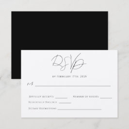 Cartão de RSVP Chic Moderno Minimalista Simples El