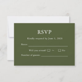 Cartão de RSVP clássico de script moderno elegante