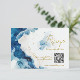 Cartão de RSVP com Código QR para o AZURE Marble D