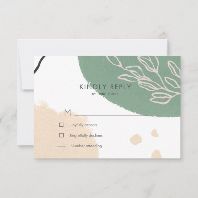 Cartão de RSVP com escolha de refeição para Fields (Frente)