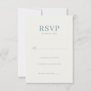 Cartão de RSVP Creme Elegante