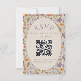 Cartão de RSVP de aguarela floral