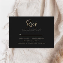 Cartão de RSVP de Aniversário Masculino Ouro Preto