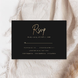 Cartão de RSVP de Aniversário Masculino Ouro Preto