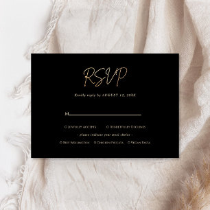 Cartão de RSVP de Aniversário para Homens Black Go