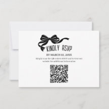 Cartão de RSVP de arco moderno com código QR