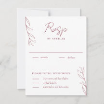 Cartão de RSVP de Botânica Minimalista Elegante Bu