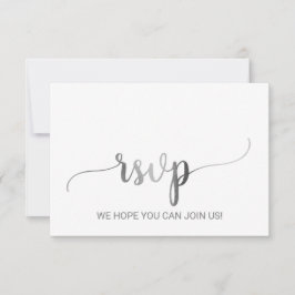 Cartão de RSVP de Caligrafia Simples em Folha de P