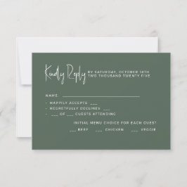Cartão de RSVP de casamento.