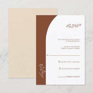 Cartão de RSVP de Casamento Boêmio Terracota Minim