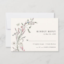 Cartão de RSVP de Casamento Boho