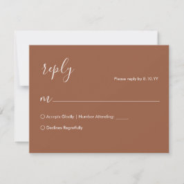 Cartão de RSVP de Casamento Boho Terracota