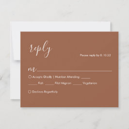 Cartão de RSVP de Casamento Boho Terracota, Opções
