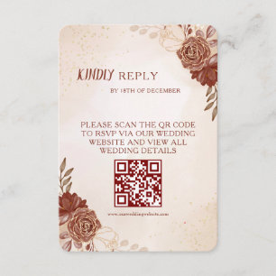 Cartão de RSVP de Casamento Botânica Elegante &