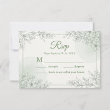 Cartão de RSVP de casamento botânico em aquarela v