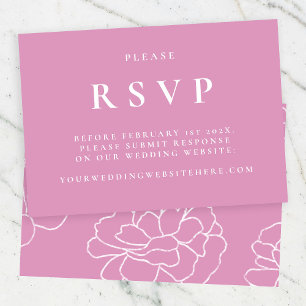 Cartão de RSVP de casamento botânico roxo elegante
