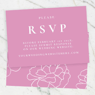 Cartão de RSVP de casamento botânico roxo elegante