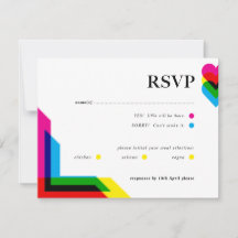 cartão de RSVP de casamento Colour Pop