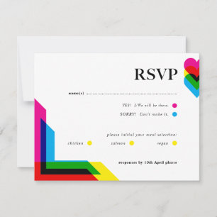 Cartão de RSVP de casamento Colour Pop