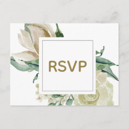 Cartão de RSVP de casamento com aquarela de rosa b