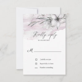 cartão de RSVP de casamento com botânica pastel rú