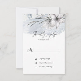 cartão de RSVP de casamento com botânica pastel rú