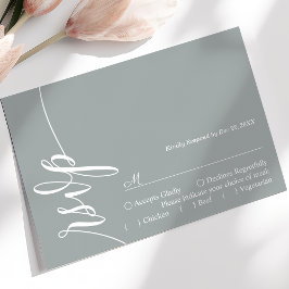 Cartão de RSVP de casamento com caligrafia elegant