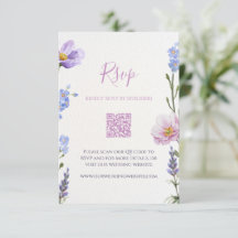 Cartão de RSVP de Casamento com Flor Silvestre Rox
