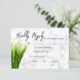 Cartão de RSVP de casamento com flores de lírio-ca