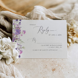 Cartão de RSVP de casamento com flores silvestres
