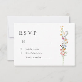 Cartão de RSVP de Casamento com Flores Silvestres