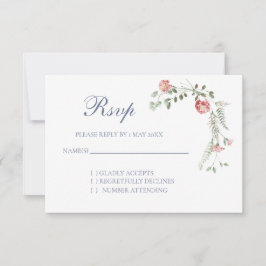 Cartão de RSVP de casamento de cravos