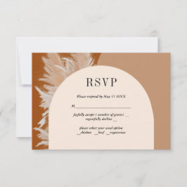 Cartão de RSVP de casamento de grama Pampass e Arc