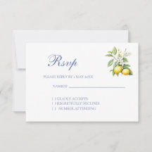 Cartão de RSVP de casamento de limão
