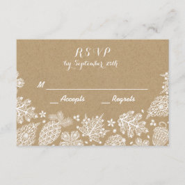 Cartão de RSVP de casamento de outono com folhas r