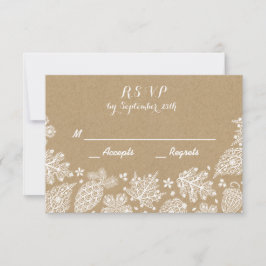 Cartão de RSVP de casamento de outono com folhas r