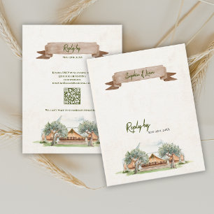 Cartão de RSVP de Casamento de Tenda ao Ar Livre B